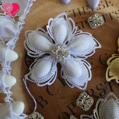 Flower Petal Pull Bow Ribbon Pouch Jordan Almond Holder Baby Wedding Party Favor