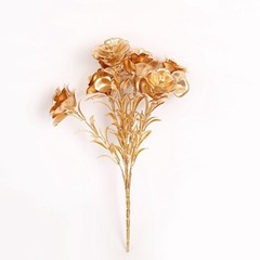 2 Metallic Gold 17 in Artificial Rose FLOWER Bouquets Party Events Decorations