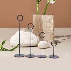 4Pcs Stable Stainless Steel Table Number Holders Black for Wedding Events