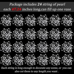 24 Pcs Artificial Pearl String for Floating Candle Faux Pearls Beads String G…