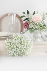 Babys Breath Artificial Flowers,30 Pcs Gypsophila Greenery Sprays,Real White