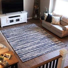 Allusive Boundaries Indoor Area Rug – Midnight – 8 ft x 10 ft by Sunnydaze