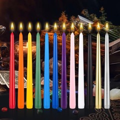 Mega Candles 12 pcs Unscented Supreme Assorted Colors 10 in Taper,