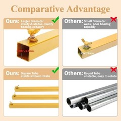 8FT x 8FT Backdrop Stand Heavy Duty Pipe and Drape Kit, 8 x 8 FT Gold