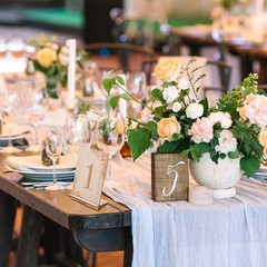 Wedding Wooden Table Numbers with Wooden Base,1-10 Rustic Wedding Centerpiece…