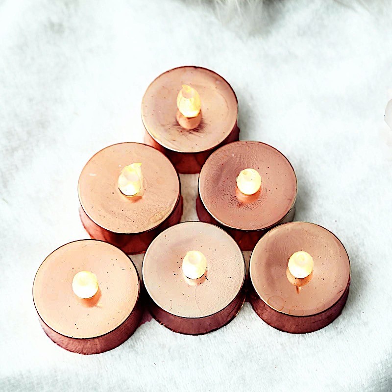 12 pcs 1.5″ tall LED Tealight Metallic Candles Lights Wedding Party Centerpieces