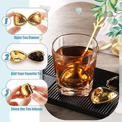 25 Piece Bridal Bouquet Tea Party Favors Tea Spoons Heart Infuser Bulk Balls