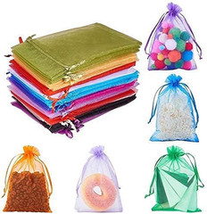200Pcs 4X6 Inch Organza Bags 20 Color Wedding Favor Bag Sheer Gift Bags with Dra
