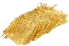 200Pcs 4″x5″ Golden Drawstring Organza Pouches Wedding Jewelry Candy Gift Bags