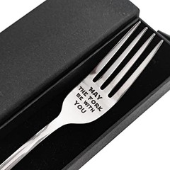 Laser Engraved Stainless Steel Fork with Gift Box, May The Fork Be With You