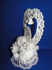 New Elegant 25th Wedding Anniversary Caketop with White Floral & #25 Decor, #54