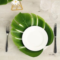 12 GREEN Monstera LEAVES ARTIFICIAL Tropical Greenery Party Events Decorations