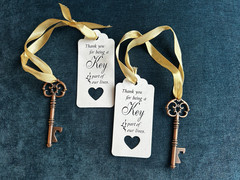 Unique VTG Style Key Bottle Openers Party Favor Thank You Gift Pair