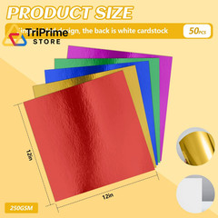Tenceur 50 Sheets Multicolor Cardstock 12 x 12 12 x 12 inches,