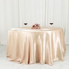 Balsa Circle Beige Satin Round Tablecloth 132 in for 132″ (Round),