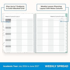 2026-2027 Weekly and Monthly Academic Year 8.5″ x 11″ Prairie Aqua- 2026/2027