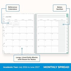 2026-2027 Weekly and Monthly Academic Year 8.5″ x 11″ Prairie Aqua- 2026/2027