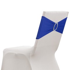 10 Pack Chair Sashes, Stretch Chair Cover Band Bows Cover Band, Sapphire Blue