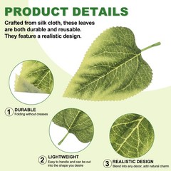 50Pcs Medium Sunflower Fake Leaves Artificial Plants Greenery Decorations