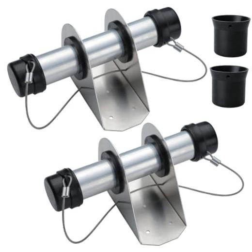 Trailer Document Holder—Aluminum Tube Style—2-PCS—With Spare Rubber Caps
