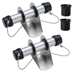 Trailer Document Holder—Aluminum Tube Style—2-PCS—With Spare Rubber Caps