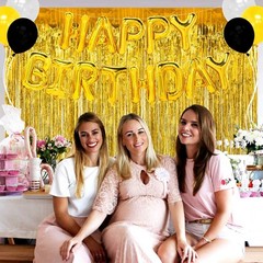 Gold Tinsel Curtain 4 Pack Foil Fringe Backdrop Streamer Photo Booth Wall Decor