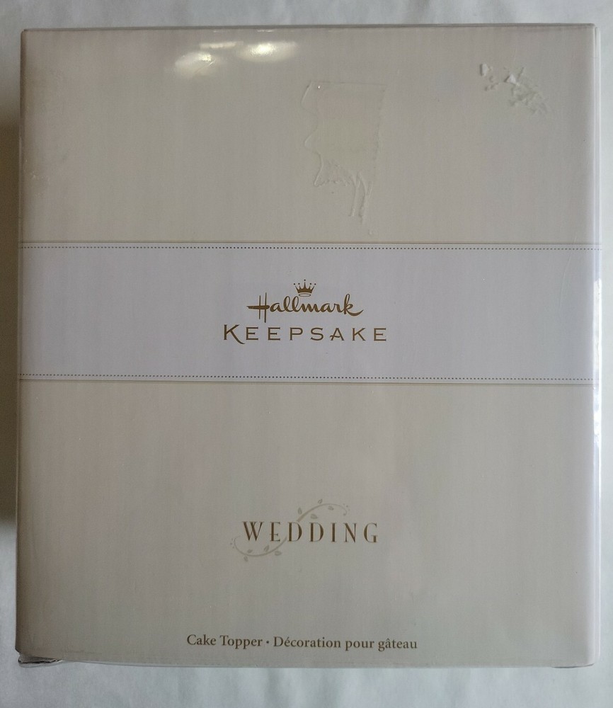 VTG NOS Sealed 2005 Hallmark Wedding Cake Topper Two Hearts One Love Keepsake