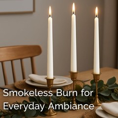 Stonebriar Tall 10″ White Unscented 10 Count Taper Candles, 7 10-Pack,