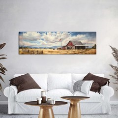 Country Old Barn Wall Art Rustic Farmhouse Landscape Pictures for Living Room…