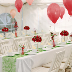 Artificial Flower Ball Wedding Centerpieces -10Pack Red Rose Silk Floral Half Ba