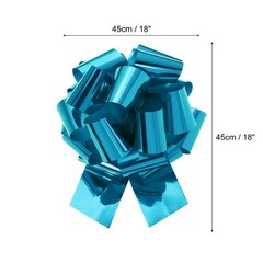 2Pcs 18 Inch Metallic Large Big Pull Bow Gift Wrapping Bows Ribbon Light Blue