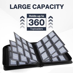 Pemocyny Toploader Binder Holds 360 Toploaders 100 Toploaders Included 9-Pocket