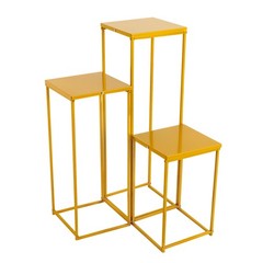 3Pcs Gold Rectangular Stands Wedding Aisle Centerpiece Decor Iron Flower Stand