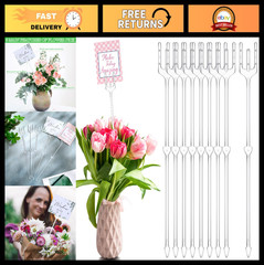 240 Pcs Floral Picks Card Holders – Plastic Flower Sticks for Bouquet, Wedding &