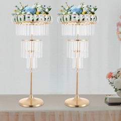 4-Tier Wedding Flower Stand Gold Acrylic Wedding Centerpieces Vases Table Decor