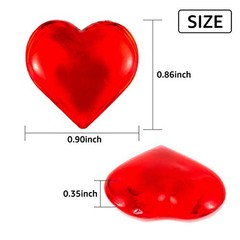 Acrylic Heart Translucent Hearts Shaped Crystals Gems for Table Scatter, Red