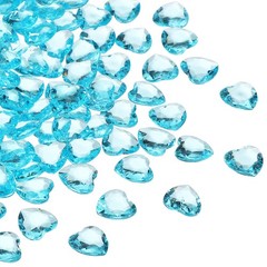 250Pcs Acrylic Heart Gems Heart Shaped Bauble Vase Fillers Ornaments Blue