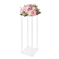 10Pcs Acrylic Clear Vase, 7.9×7.9×23.6In Rectangular Flower Display Stand,