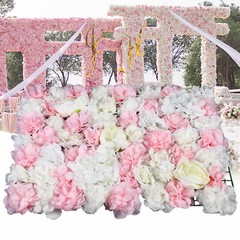 6X Artificial Flower Wall Panel Rose Hydrangea Wedding Party Venue Decor