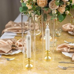 2 Clear 14 in Open End Cylinder Glass Hurricane CANDLE SHADES Party Supplies