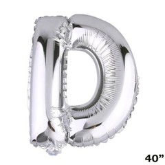40″ SILVER Letter D Mylar Foil Balloon 1 pc Party BackDrop Decorations Supply