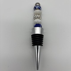 10PCS Beadable Wine Stoppers, Beaded Bottle Cap Zinc Alloy Silver+black Reusable