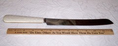 Lenox Wedding Cake Knife Stainless Steel Floral China Handle Silver Glossy w/Box