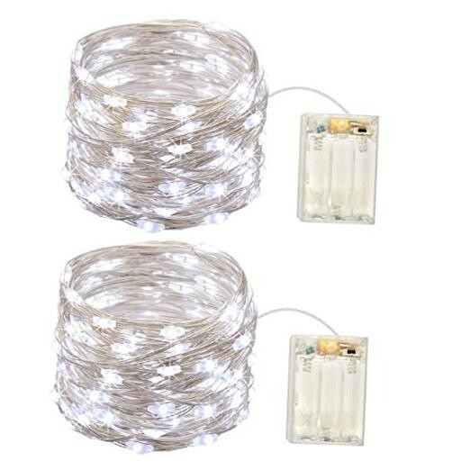 2 Pack Battery-Operated Mini Lights – Indoor Led Fairy Lights with Cold White