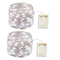 2 Pack Battery-Operated Mini Lights – Indoor Led Fairy Lights with Cold White