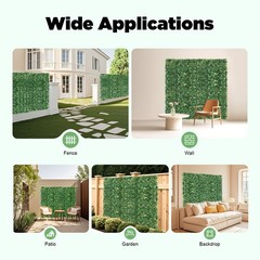 12Pcs Artificial Plant Hedge Grass Mat Greenery Wall Fence Panel Background