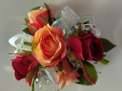 Hand Made wrist Corsage and boutonniere Set
