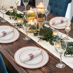 175 Piece Plastic Dinnerware Set for 25 Rose Gold 175 Piece (25 guests)