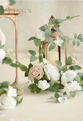 Ling’s Moment 6Pack 1.8ft Artificial Flowers Garland White Rose Lantern Flowe…