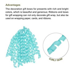 6 Count 6″ Large Curly Bows for Gift Wrapping Curling Ribbon Light Blue